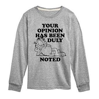 Boys 8-20 Garfield Your Opinion Long Sleeve Graphic Tee