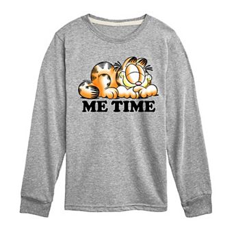 Boys 8-20 Garfield Me Time Long Sleeve Graphic Tee
