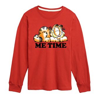 Boys 8-20 Garfield Me Time Long Sleeve Graphic Tee