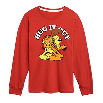 Boys 8-20 Garfield Hug It Out Long Sleeve Graphic Tee