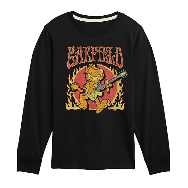 Boys 8-20 Garfield Rock Flames Long Sleeve Graphic Tee