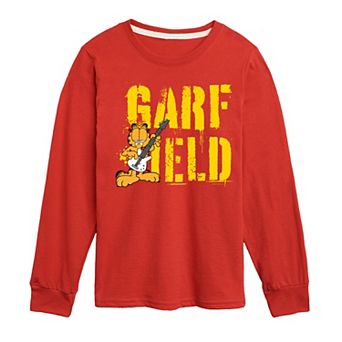 Boys 8-20 Garfield Grunge Long Sleeve Graphic Tee