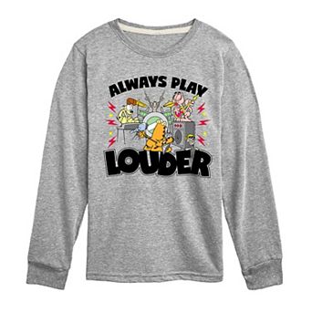 Boys 8-20 Garfield Always Play Louder Long Sleeve Graphic Tee