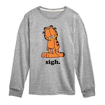 Boys 8-20 Garfield Sigh Long Sleeve Graphic Tee
