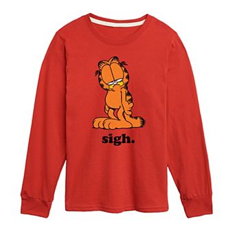 Boys 8-20 Garfield Sigh Long Sleeve Graphic Tee