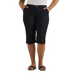 high waist plus size capri pants w/ inner pocket - C7501PX