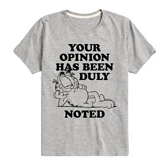 Boys 8-20 Garfield Your Opinion Graphic Tee