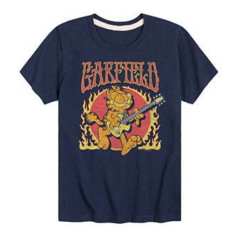 Boys 8-20 Garfield Rock Flames Graphic Tee
