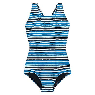 Women's Dolfin UPF 50+ Print Conservative Lap One-Piece Swimsuit