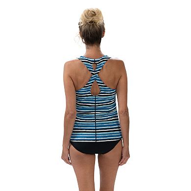 Women's Dolfin Print Twist Back Tankini Top