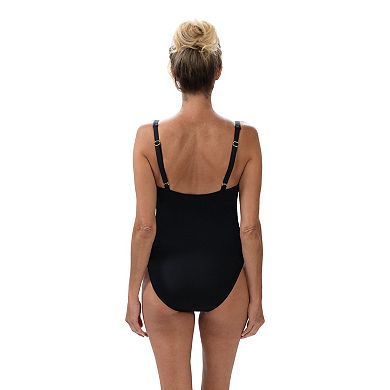 Women's Dolfin UPF 50+ Print Moderate Squareneck One-Piece Swimsuit