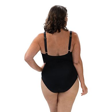 Women's Dolfin UPF 50+ Solid Moderate Squareneck One-Piece Swimsuit