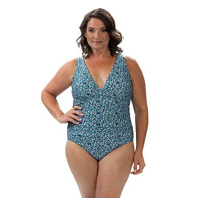 Women's Dolfin UPF 50+ Moderate Surplice Wrap One-Piece Swimsuit