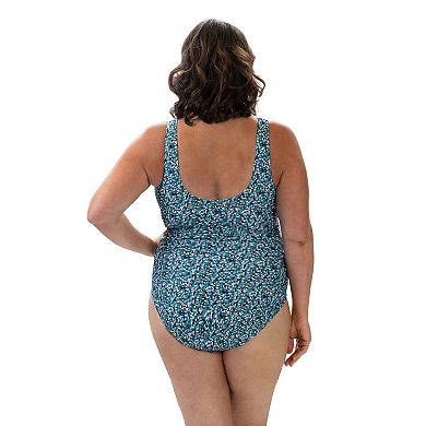 Women's Dolfin UPF 50+ Moderate Surplice Wrap One-Piece Swimsuit