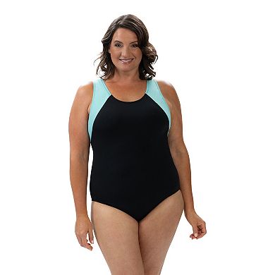 Women's Dolfin UPF 50+ Color Block Moderate Lap One-Piece Swimsuit