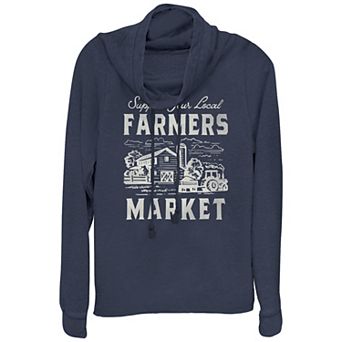 Juniors' Supply At Your Local Farmers Market Cowlneck Graphic Lightweight Long Sleeve