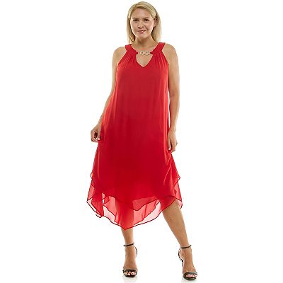 Plus Size Luxology Sleeveless Maxi Dress, Women's, Size: 2XL, Red