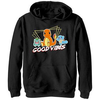 Boys 8-20 Pokémon Bulbasaur Charmander Squirtle Good Vibes Graphic Hoodie