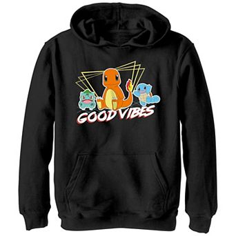 Boys 8-20 Pokémon Bulbasaur Charmander Squirtle Good Vibes Graphic Hoodie