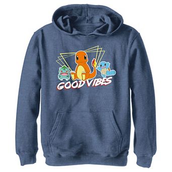 Boys 8-20 Pokémon Bulbasaur Charmander Squirtle Good Vibes Graphic Hoodie