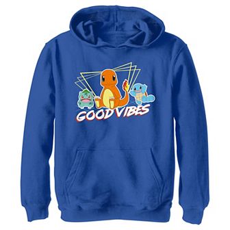 Boys 8-20 Pokémon Bulbasaur Charmander Squirtle Good Vibes Graphic Hoodie