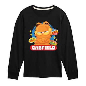 Boys 8-20 Garfield Movie Stickers Long Sleeve Graphic Tee