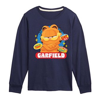 Boys 8-20 Garfield Movie Stickers Long Sleeve Graphic Tee