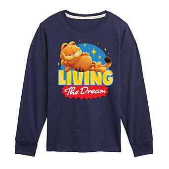 Boys 8-20 Garfield Movie Living The Dream Long Sleeve Graphic Tee
