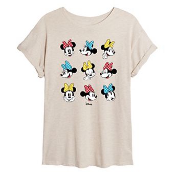 Disney's Minnie Mouse Juniors' Polka Dot Bow Oversized Tee