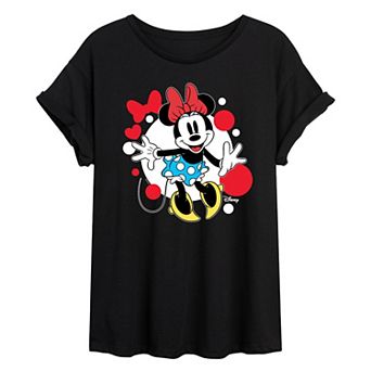Disney's Minnie Mouse Juniors' Polka Dot Oversized Tee
