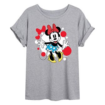 Disney's Minnie Mouse Juniors' Polka Dot Oversized Tee