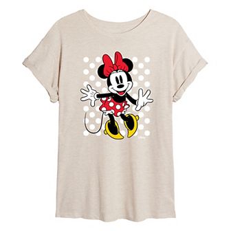 Disney's Minnie Mouse Juniors' Polka Dot Oversized Tee