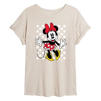 Disney's Minnie Mouse Juniors' Polka Dot Oversized Tee