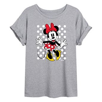 Disney's Minnie Mouse Juniors' Polka Dot Oversized Tee