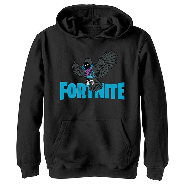 Boys 8 20 Fortnite Logo Raven Spread Wings Graphic Hoodie