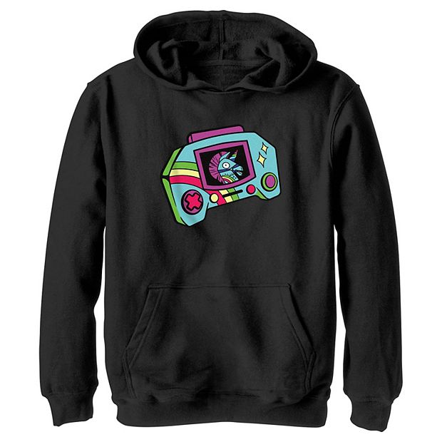 Boy s Fortnite Rainbow Smash Console Pull Over Hoodie Black Medium