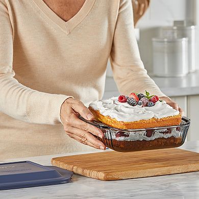 Pyrex Colors Tinted Dreams Smoke 8-in. x 8-in. Baking Dish with Plastic Lid