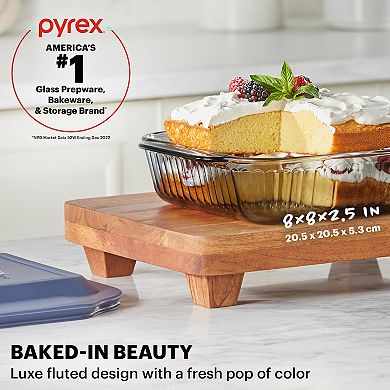 Pyrex Colors Tinted Dreams Smoke 8-in. x 8-in. Baking Dish with Plastic Lid