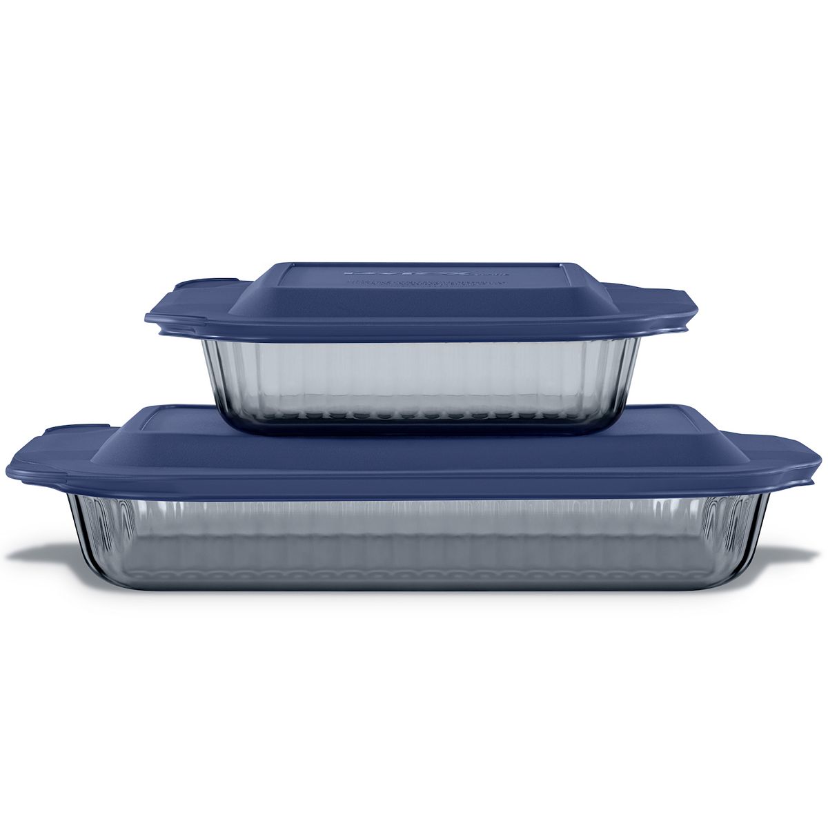 Pyrex Colors Tinted Dreams Smoke 4-pc Baking Dish Set with Plastic Lids
