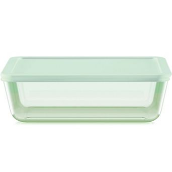 Pyrex Simply Store Green Tinted 11 cup Rectangle Storage with Plastic Lid