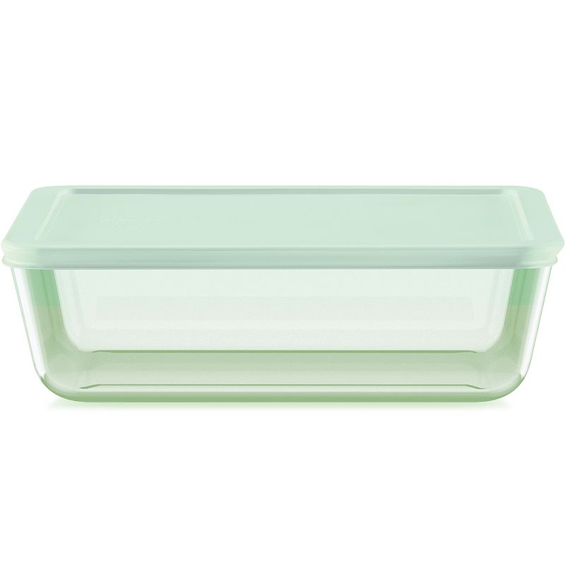 Pyrex Simply Store Green Tinted 11-cup Rectangle Storage with Plastic Lid