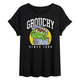 Juniors' Sesame Street Grouchy Since 1969 Oversized Tee