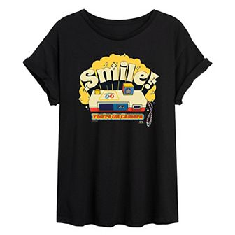 Juniors' Fisher Price Smile You're On Camera Oversized Tee