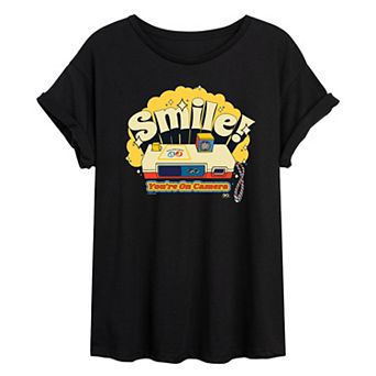 Juniors' Fisher Price Smile You're On Camera Oversized Tee