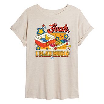 Juniors' Fisher Price Yeah I Play Music Oversized Tee