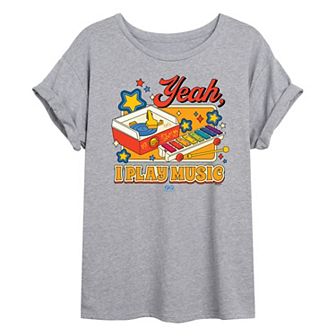 Juniors' Fisher Price Yeah I Play Music Oversized Tee