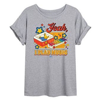 Juniors' Fisher Price Yeah I Play Music Oversized Tee