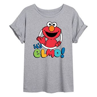 Juniors' Sesame Street It's Elmo Oversized Tee