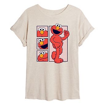Juniors' Sesame Street Elmo Oversized Tee