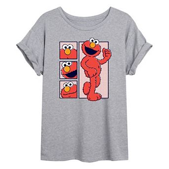 Juniors' Sesame Street Elmo Oversized Tee